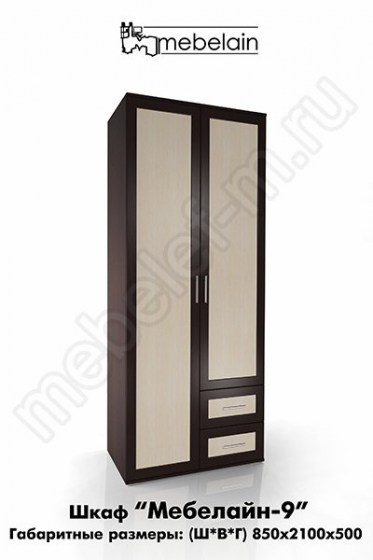 Шкаф для одежды с двумя дверьми Мебелайн-9
