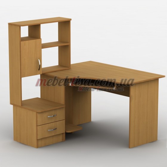 Угловой стол для компьютера в цвете «вишня»