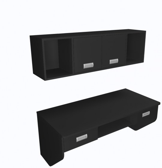 Настенный стол по индивидуальному проекту (1200*750*570 мм) Чёрный