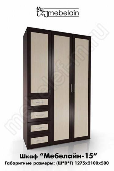 Распашной шкаф с рамочными дверьми Мебелайн-15