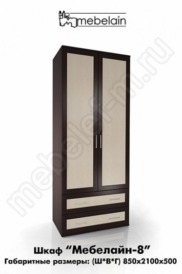 Шкаф с двумя дверьми и двумя ящиками Мебелайн-8